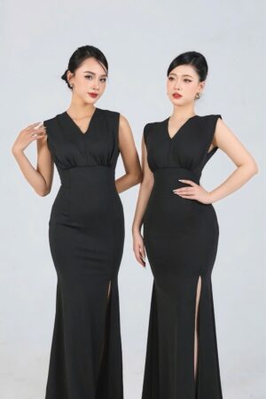 Váy dạ hội đen sát nách