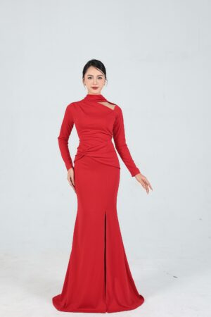 Váy dạ hội đỏ dài tay